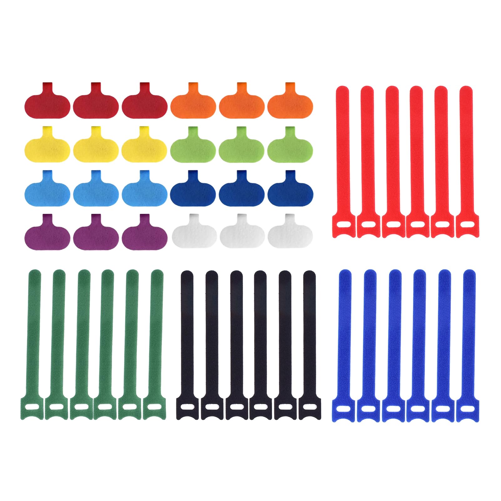 48 Kabeletiketten Aus Nylon – 8 Farben, 4,5x2 Cm, Wiederverwendbar, Zur Kabelmarkierung & Organisation