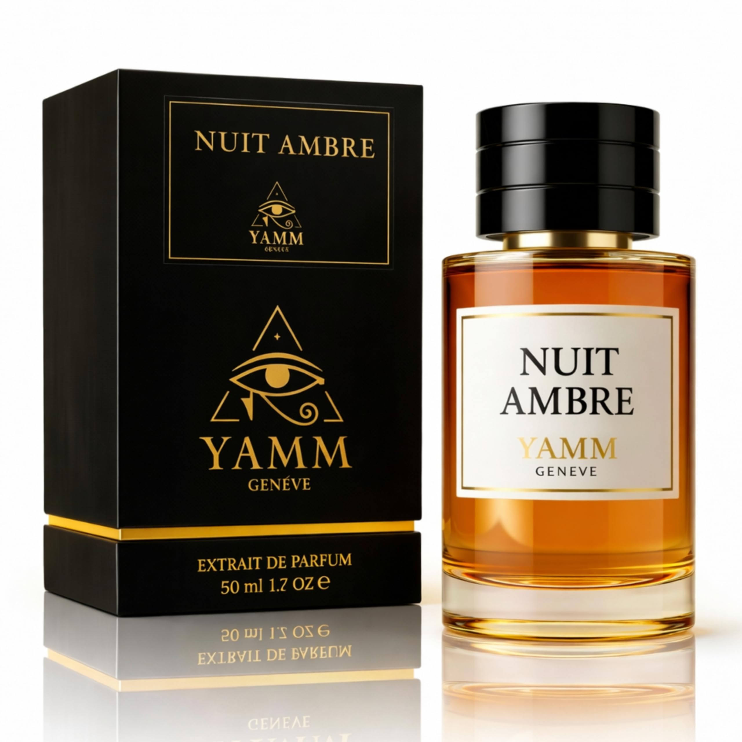 Nuit Ambre | Extrait de Parfum 50 ml | Parfum Mixte Homme & Femme | Bergamote, Rose de Damas & Ambre gris | Notes Ambrées, Florales & Boisées | Luxe & Longue Tenue