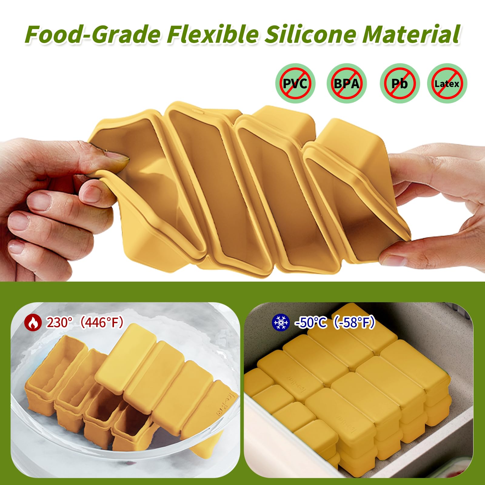 Ozera Confezione Da 2 Stampi Per Cubetti Di Ghiaccio In Silicone Stampi Per Cubetti Di Ghiaccio Per Congelatore Stampi Per Cubetti Di Ghiaccio In~p116009956