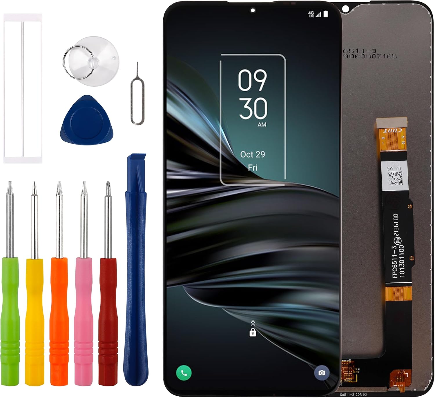 [New] Duotipa LCD Display Touch Screen Digitizer Assembly Replacement for TCL 20 XE 5087 5087Z 6.52" with Technical Repair Tools Kit-Black.