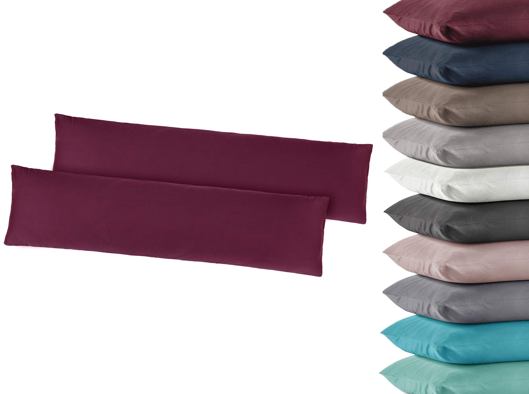 Zestaw 2 poszewek na poduszkę z dżerseju poszewka na poduszkę poduszki do spania na boku 40 x 145 cm 100% bawełna biała