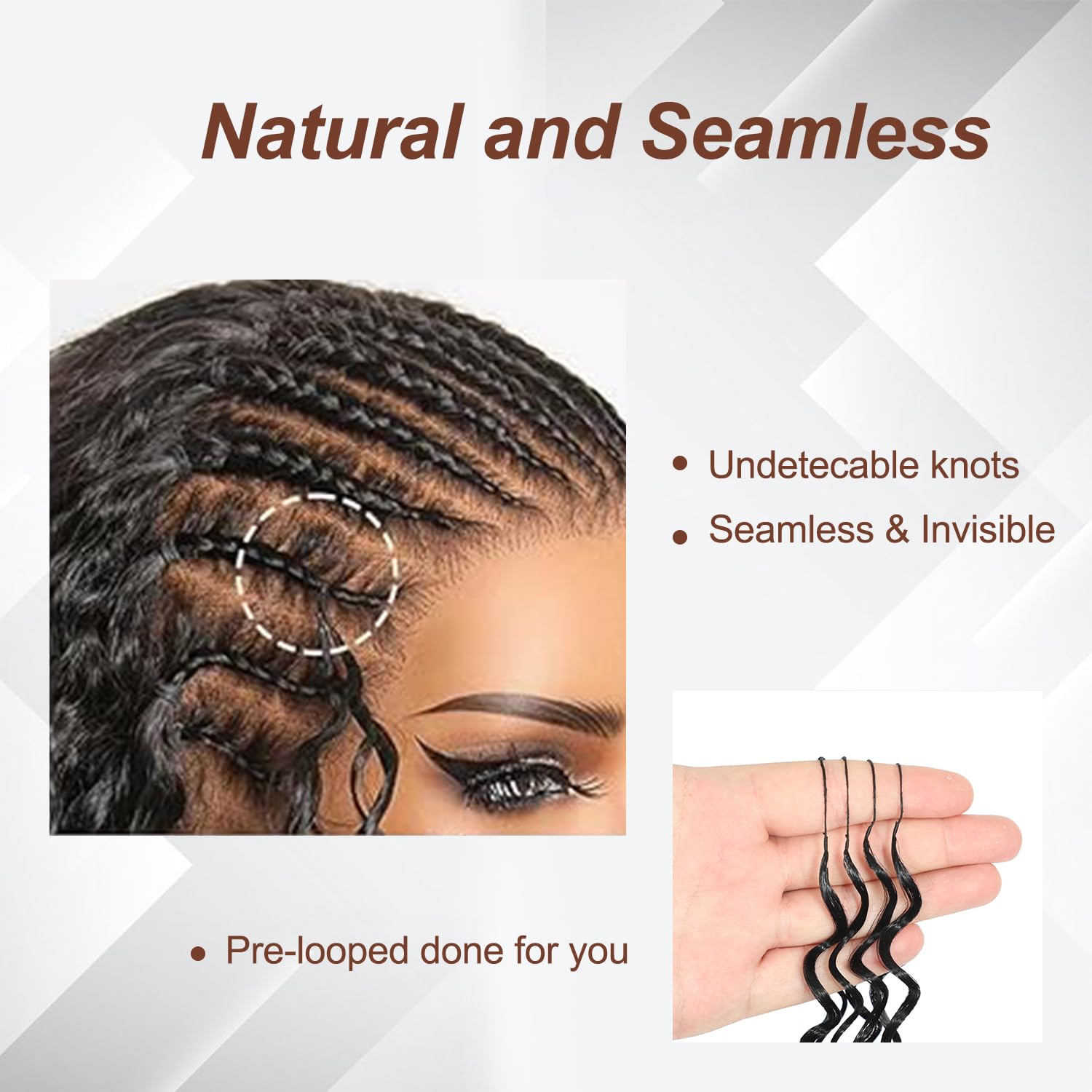 Human Crochet Hair for Black Women, Feather Crochet Human Hair Extensions 20Inch 60g Premium Reusable, Miracle Knots Hair Bundles, Soft Lightweight Burmese Curly Texture for Protective Styles