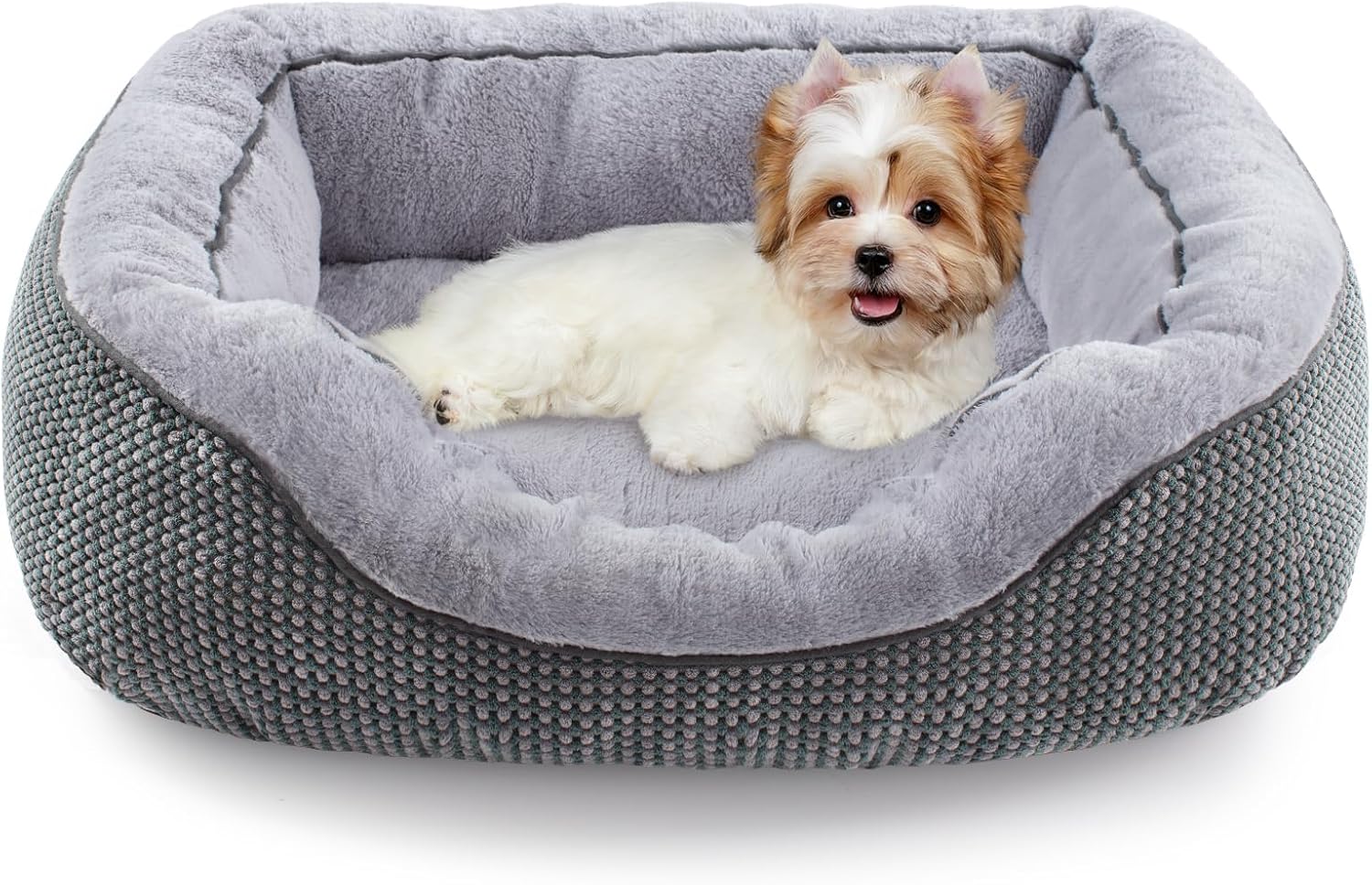 INVENHO Small Dog Bed for Small Dogs, Cat Beds for Indoor Cats Washable, Orthopedic Dog Bed, Warming Soft Calming Sleeping Puppy Bed Durable Pet Bed with Anti-Slip Bottom S(20"x19"x6") S (20"x19"x6") Grey