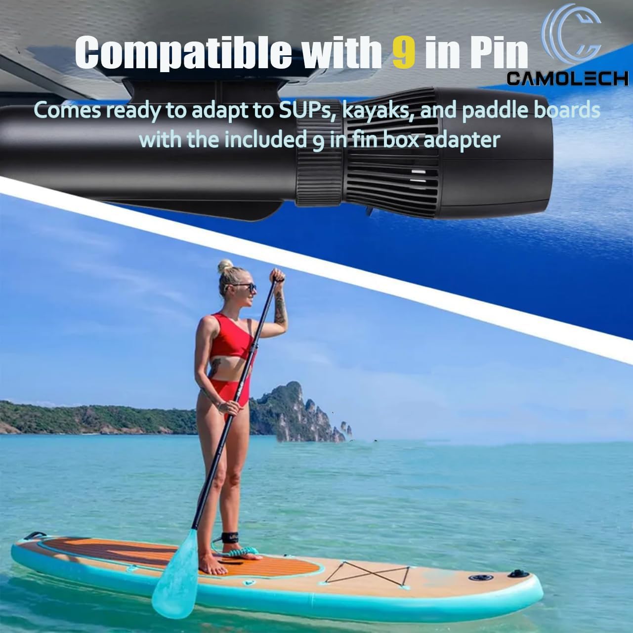 Camolech Patinete Eléctrico de 500W para Adultos y Niños, Patinete para Niñas, Impulsor Subacuático, Patinete para Piscina, Buceo y Esnórquel