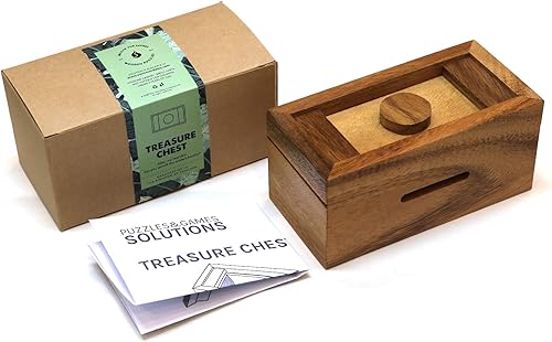Cofre del tesoro juego de caja de triple rompecabezas para adolescentes y niños dinero mágicobaratija pequeñatarjetero de regalo, compartimentos