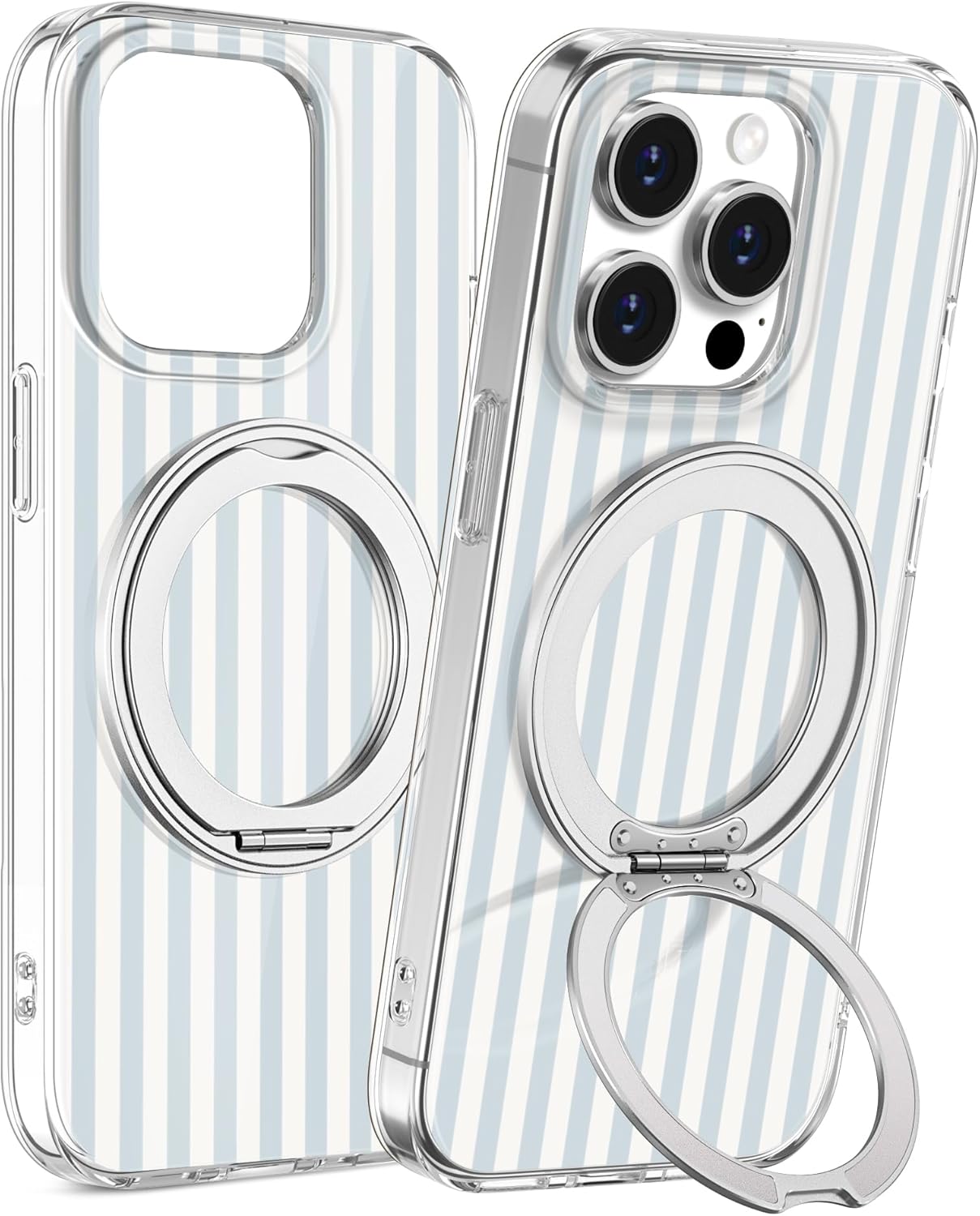 Loheckle for iPhone 13 Pro Max Case with Stand- Compatible with MagSafe Women Girls Cute Girly Aesthetic Unique Design Soft TPU Magnetic Ring Phone Cover for Apple 13 Promax, Stripes