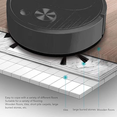 Miniatura 2 de Ejoyous Aspiradora robótica, aspiradora robótica de carga USB, mini robot de barrido inteligente para suelos de madera, azulejos, alfombras, suelos