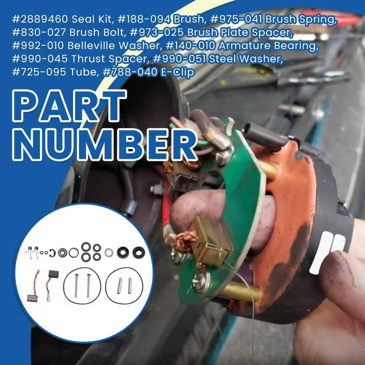 4in Brush & Seal Lower Unit Rebuild Kit Compatible with Minn Kota, Fits for Most 4" Diameter Lower Units, Fits for 74 lb 80 lb and 101 lb Thrust Models