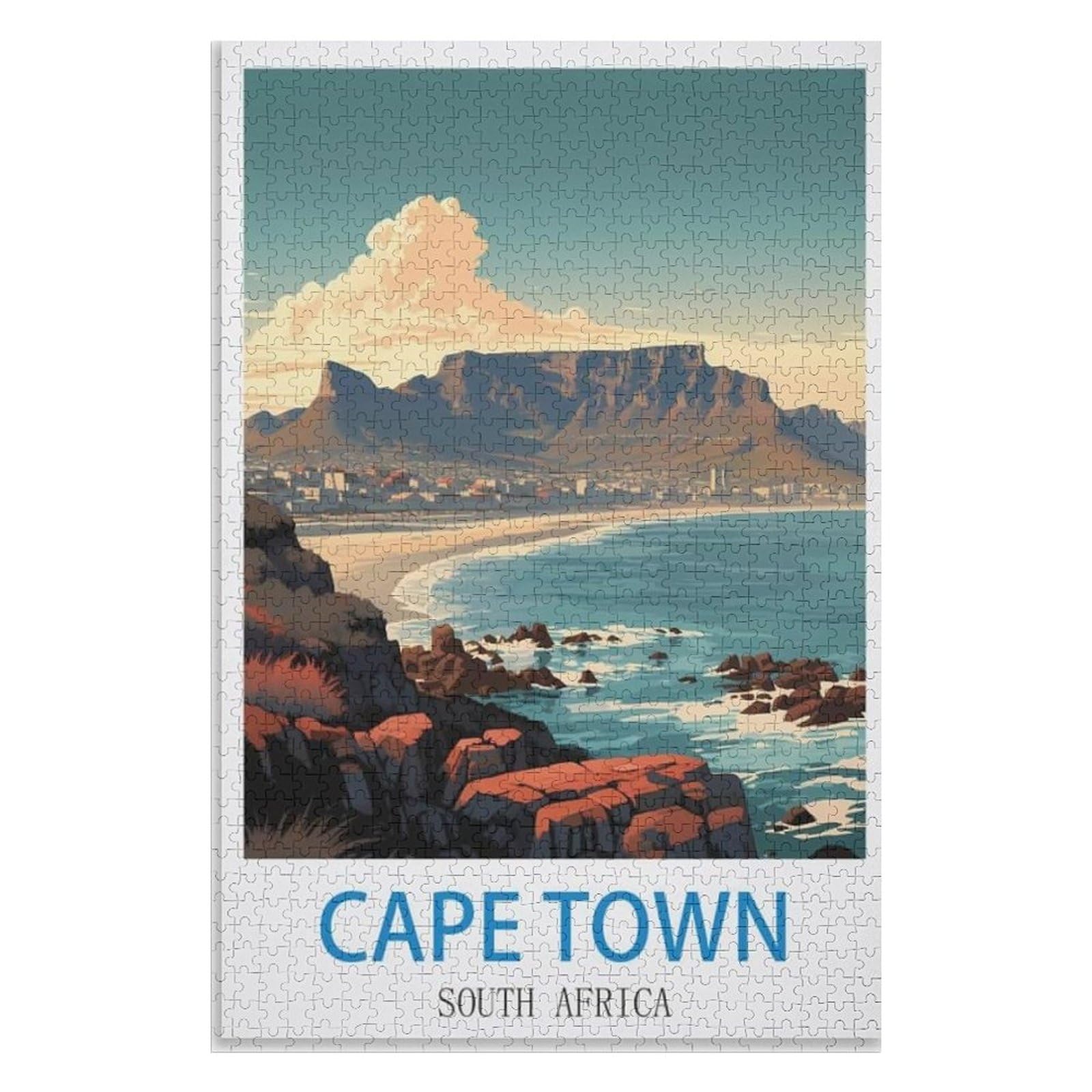 Recreation Suitable for Adults to Reduce Stress，Cape Town South Africa，Adults 1000 Piece Jigsaw Puzzle- Christmas，38x26，paper puzzle，AA-595