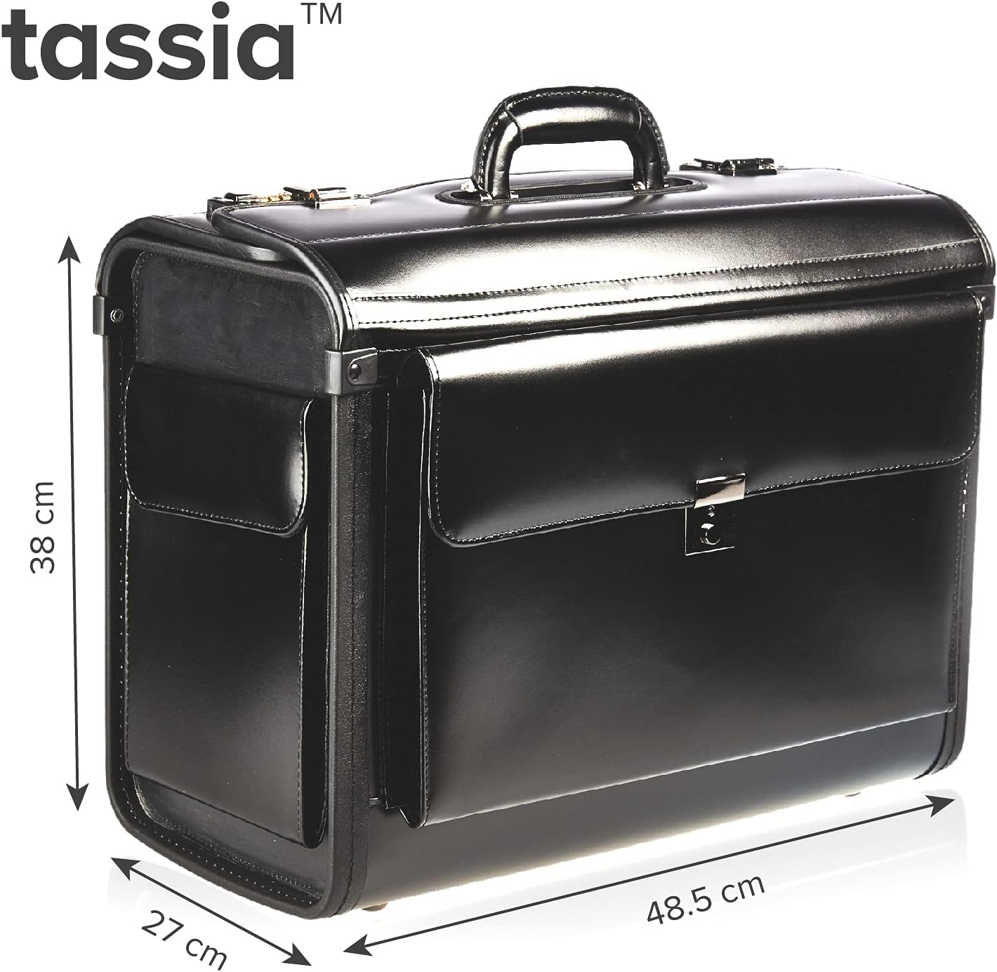 Leather Pilot Case Business Laptop Travel Flight Briefcase Bag Hand Luggage (Pilotcase)