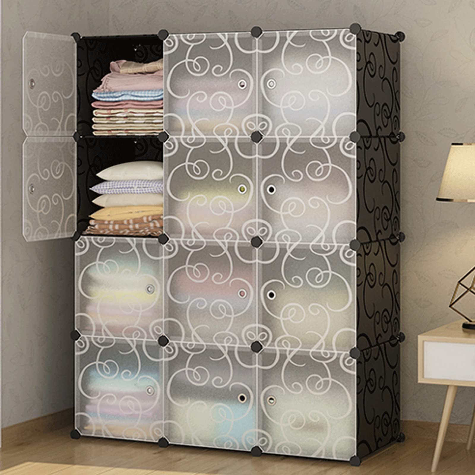 Guardaroba Portatile Guardaroba Portatile Guardaroba Combinazione Guardaroba Cubo Guardaroba Armadio modulare Organizzatore di stoccaggio per Camera da Letto Vestiti Giocattoli Guardaroba