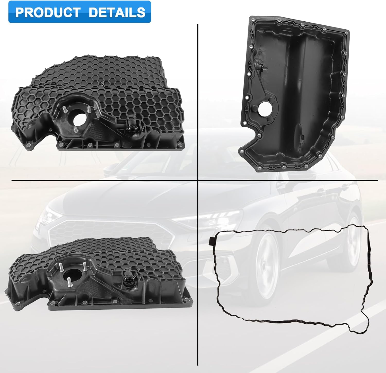 Oil Pan Sump Assembly with Gasket Fits for 2013-2020 Audi A3 Q2 Q3 S3 TT for 2015-2019 VW Golf GTI 1.8L 2.0L Turbo Replace 06K103600AE