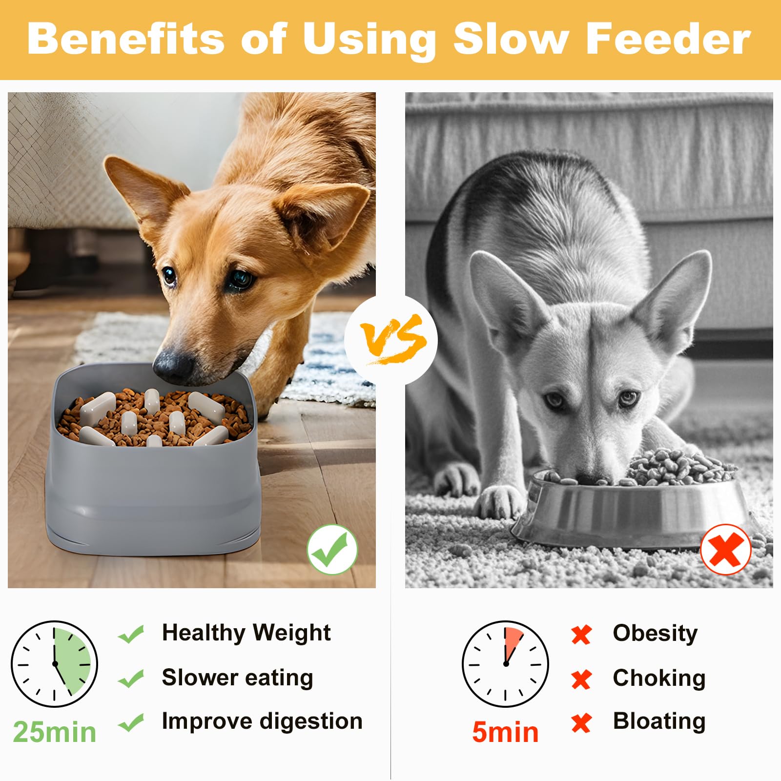 Sunhoo Tazones de alimentación lenta para perros de raza grande, rompecabezas para cachorros, cuenco de alimentación para laberinto, plato para perros pequeños y medianos, con bordes ajustables para