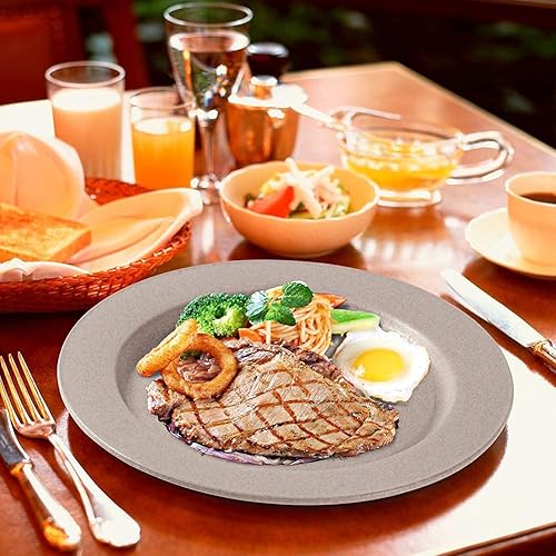 Miniatura 5 de Hobein 6 platos de paja de trigo aptos para lavavajillas y microondas, irrompibles y ligeros, reutilizables, ecológicos y saludables, varios colores