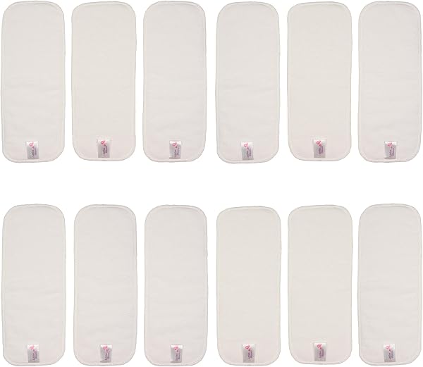 Littles & Bloomz 12 wielokrotnego użytku wkładki z mikrofibry do pieluch nadających się do prania – Booster pochłaniający MF12