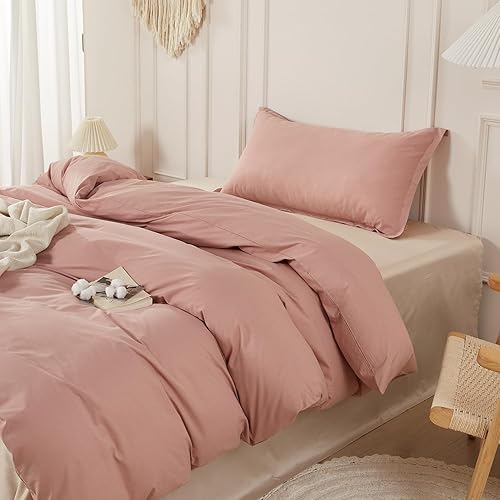 Miniatura 40 de SAPHREAS Juego de funda de edredón tamaño Queen 100% algodón orgánico, ropa de cama suave, funda de edredón con cierre de cremallera y lazos