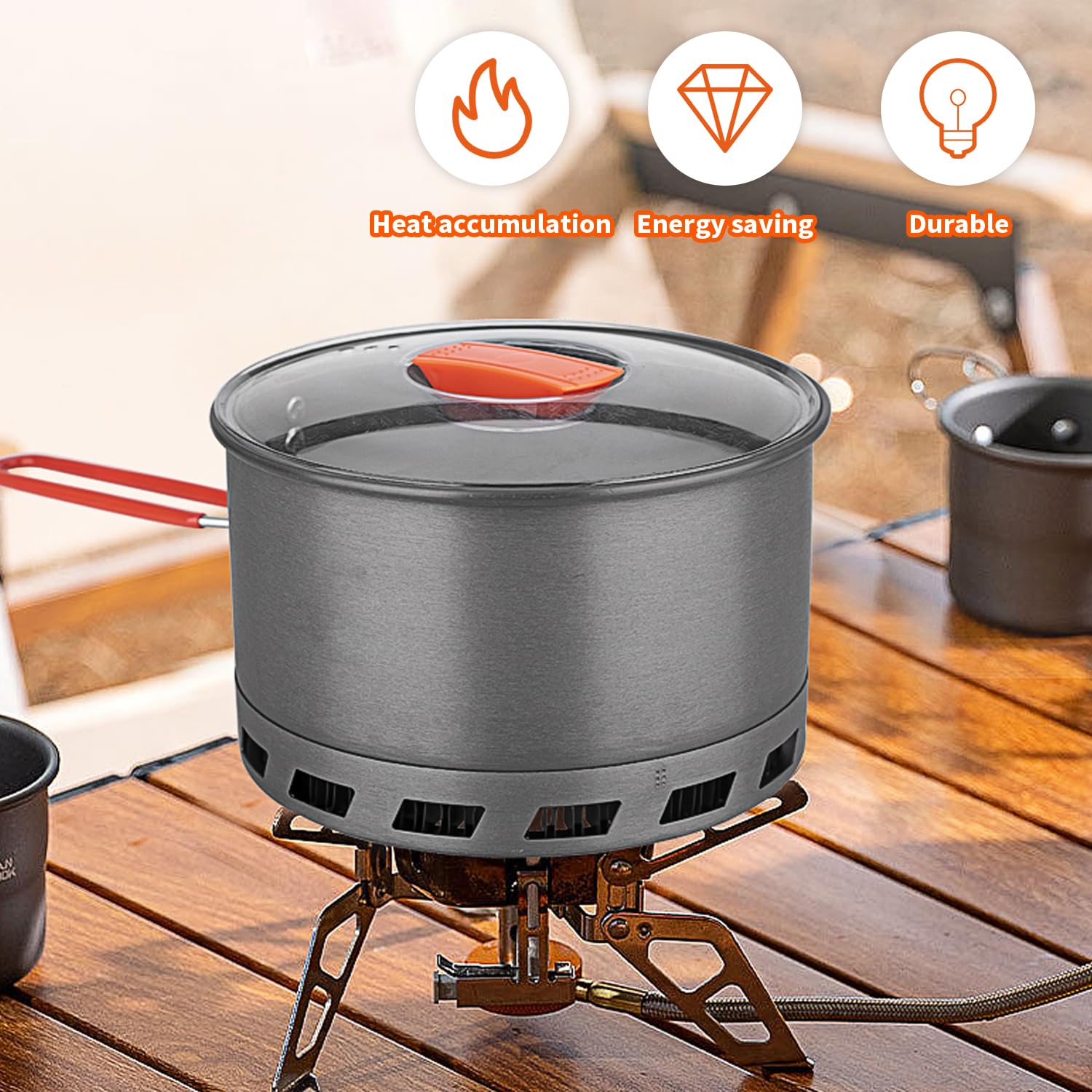 Bollitore Da Campeggio Tentock Alluminio - 1.6L Ultraleggero, Manico Silicone, Per Escursioni - Foto 7