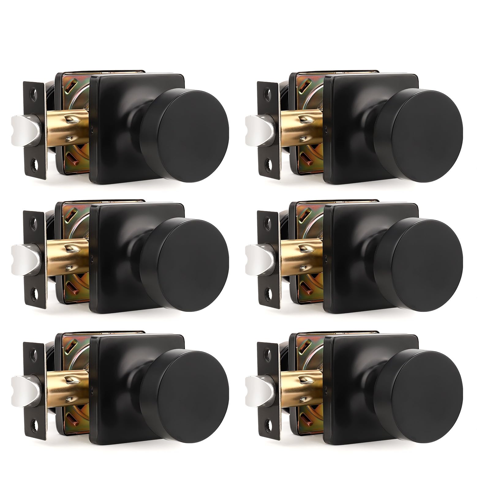 Black Keyless Door Knobs - Privacy & Security -14