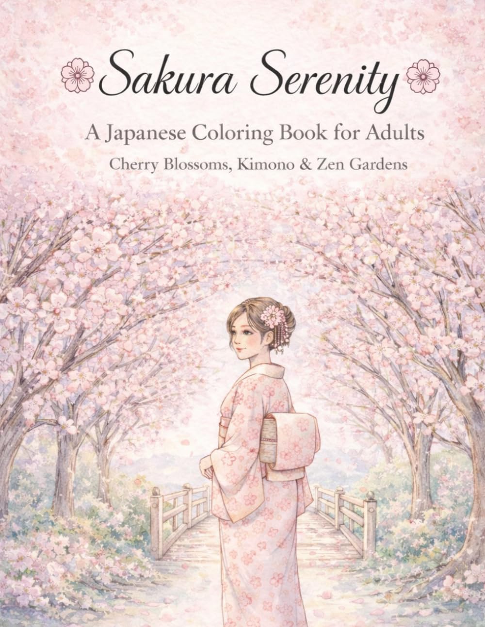 Sakura Serenity: A Japanese Coloring Book for Adults Cherry Blossoms • Kimono • Zen Gardens