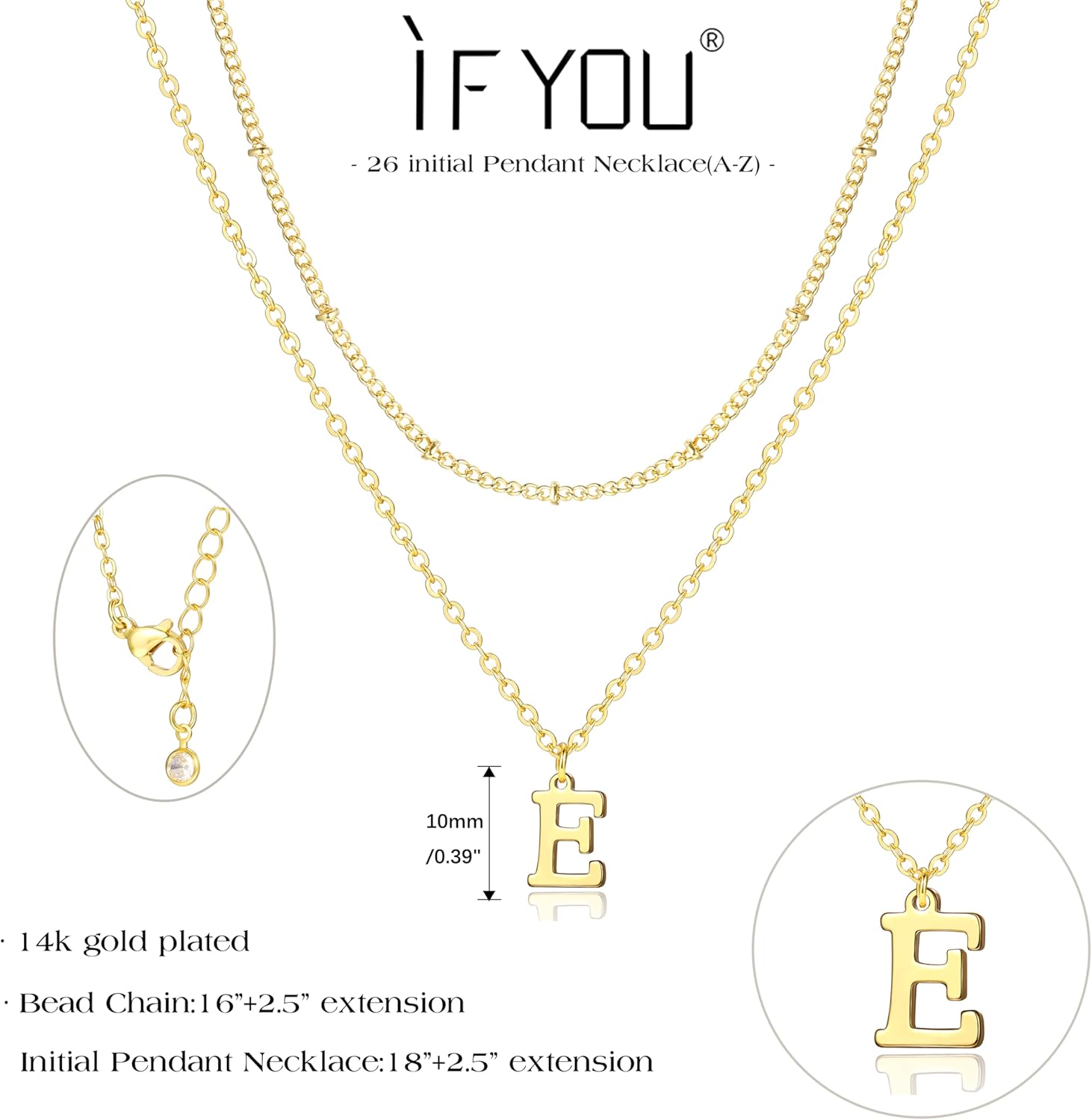 Gold Initial Necklaces for Women, 14K Gold Plated Letter Necklace Tiny A-Z Pendant Choker Cute Necklace Personalized Monogram, Dainty Gold Layered Initial Necklace Jewelry for Women Birthday Gifts - Image 3