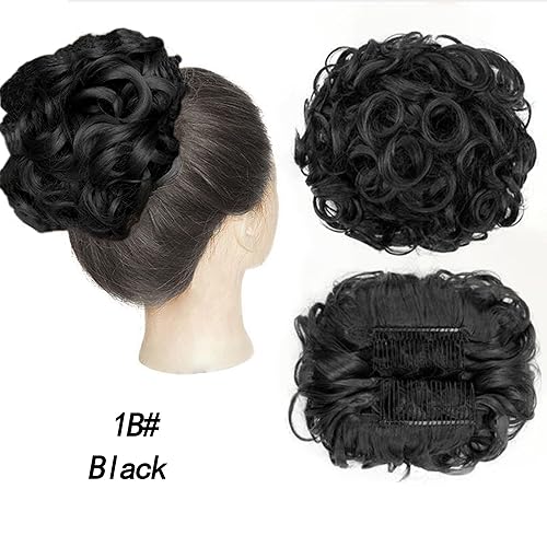 Miniatura 7 de REOU Extensión de cabello corto y rizado, moño para cola de caballo para mujer, fácil de estirar, extensión de cola de caballo (12#LBR)