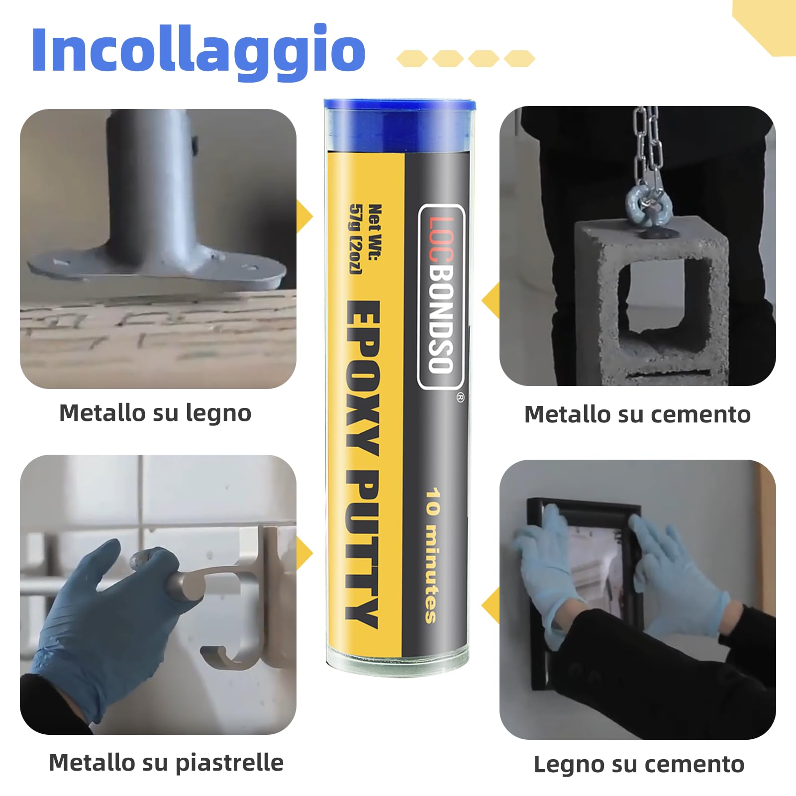 LOCBONDSO Epoxy Putty,Stucco epossidico bicomponente