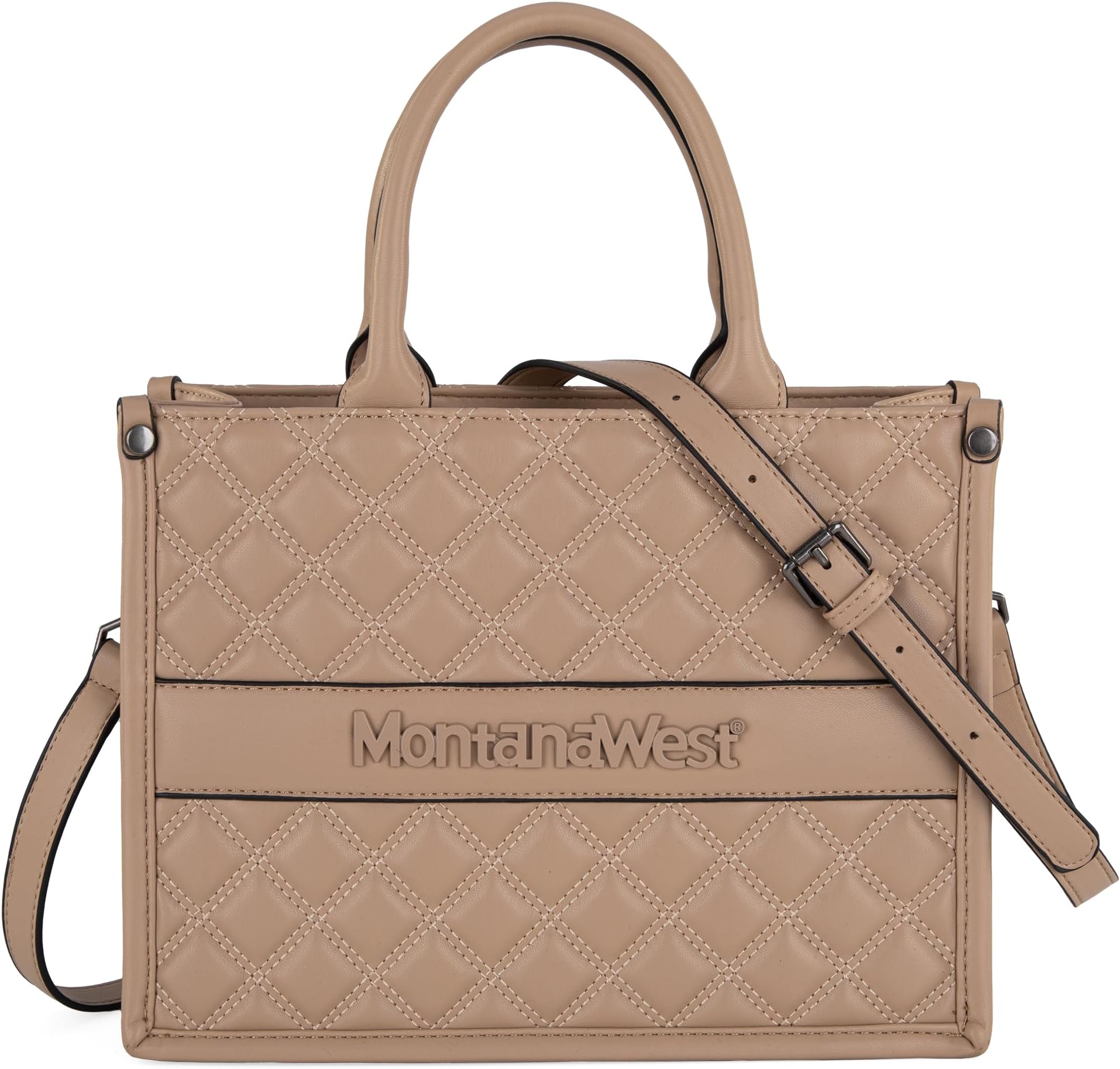 Montana WestWork Tote Bags Quilted Handbags Shoulder Purses with Detachable Strap