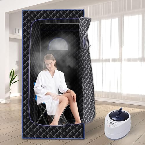 Aodveizu Tienda de campaña de sauna portátil, sauna de vapor personal de tamaño completo para spa en casa, sala de sauna de vapor interior con