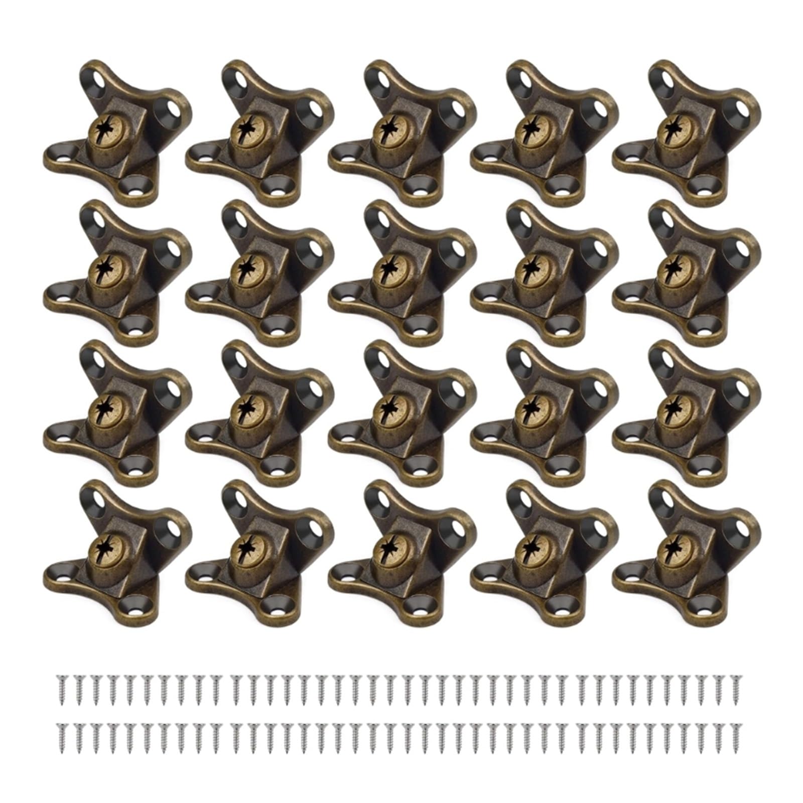 Renfort d'angle Amovible Lot de 20 supports d'angle amovibles en alliage de zinc for papillon(Bronze)