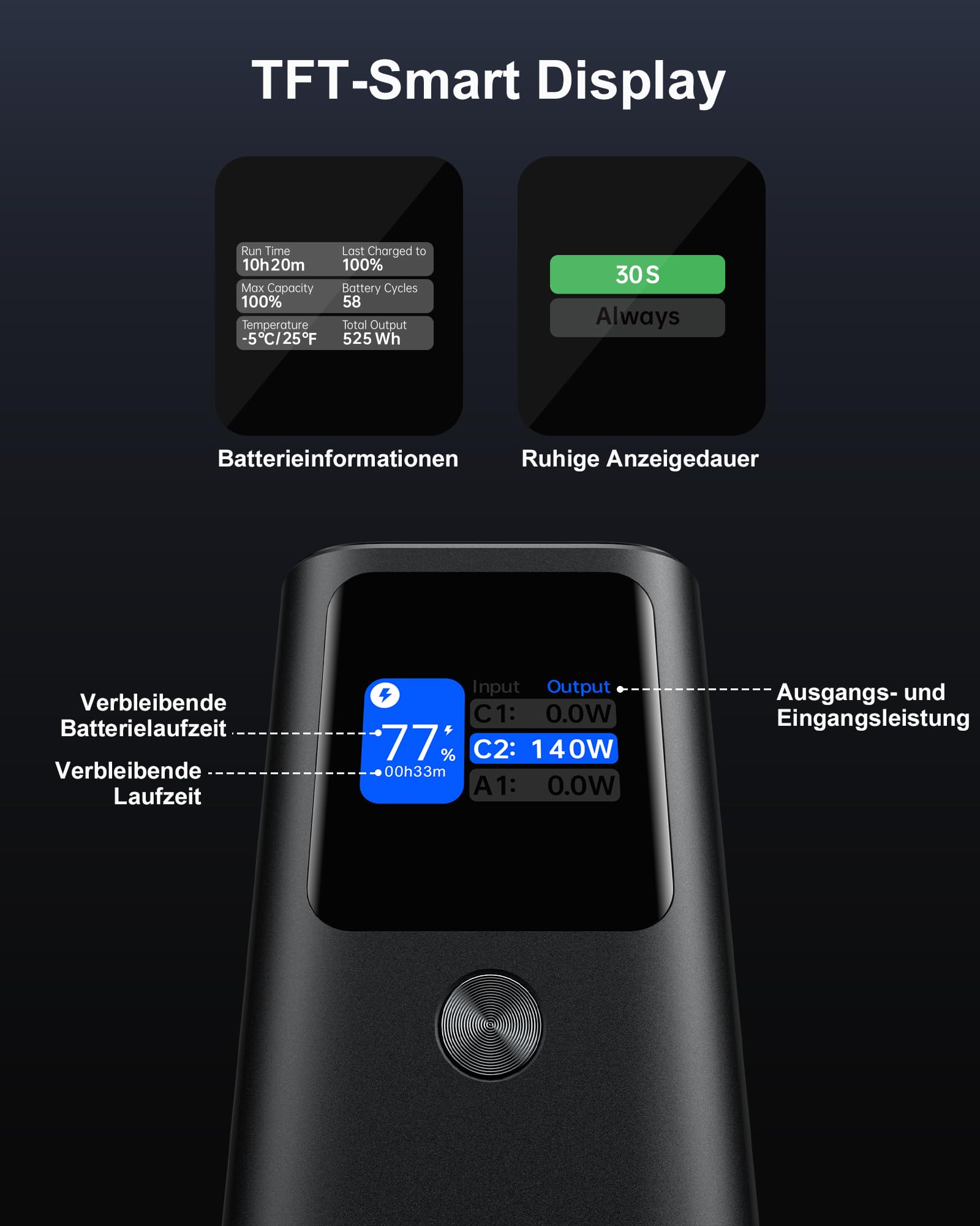 AsperX 140W 27600mAh Powerbank Laptop USB C Schnellladung | Tragbar Alu Legierung Power Bank mit TFT Display,Akkupack für iPhone17/16/15,Galaxy,MacBook