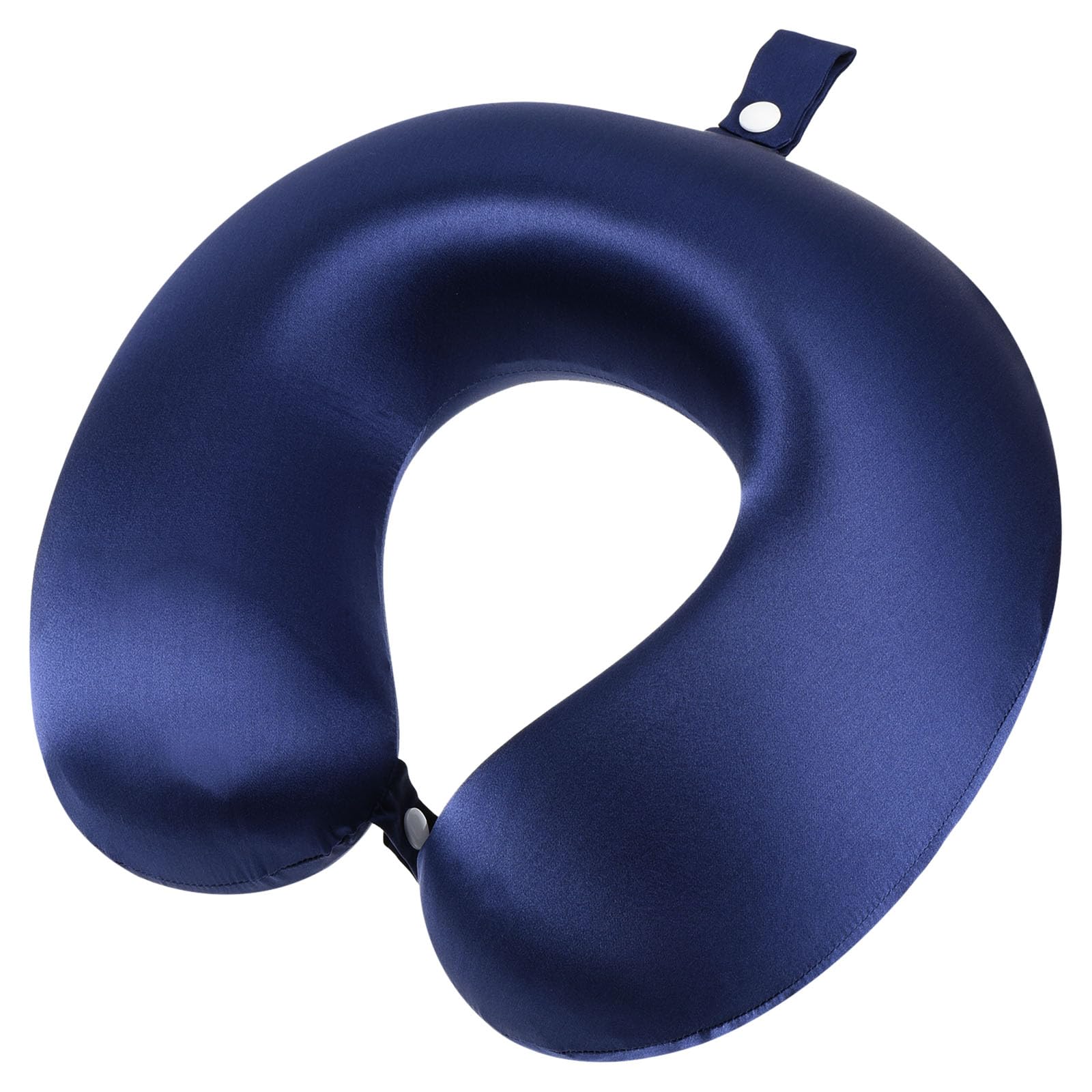 PATIKIL Seta Viaggio Cuscino, 22 Momme Vero Seta Copertura 100% Memory Schiuma Riempito Viaggio Collo Cuscino per Aereo Dormire Anti Piega Cuscino Testa Collo Support, Grigio