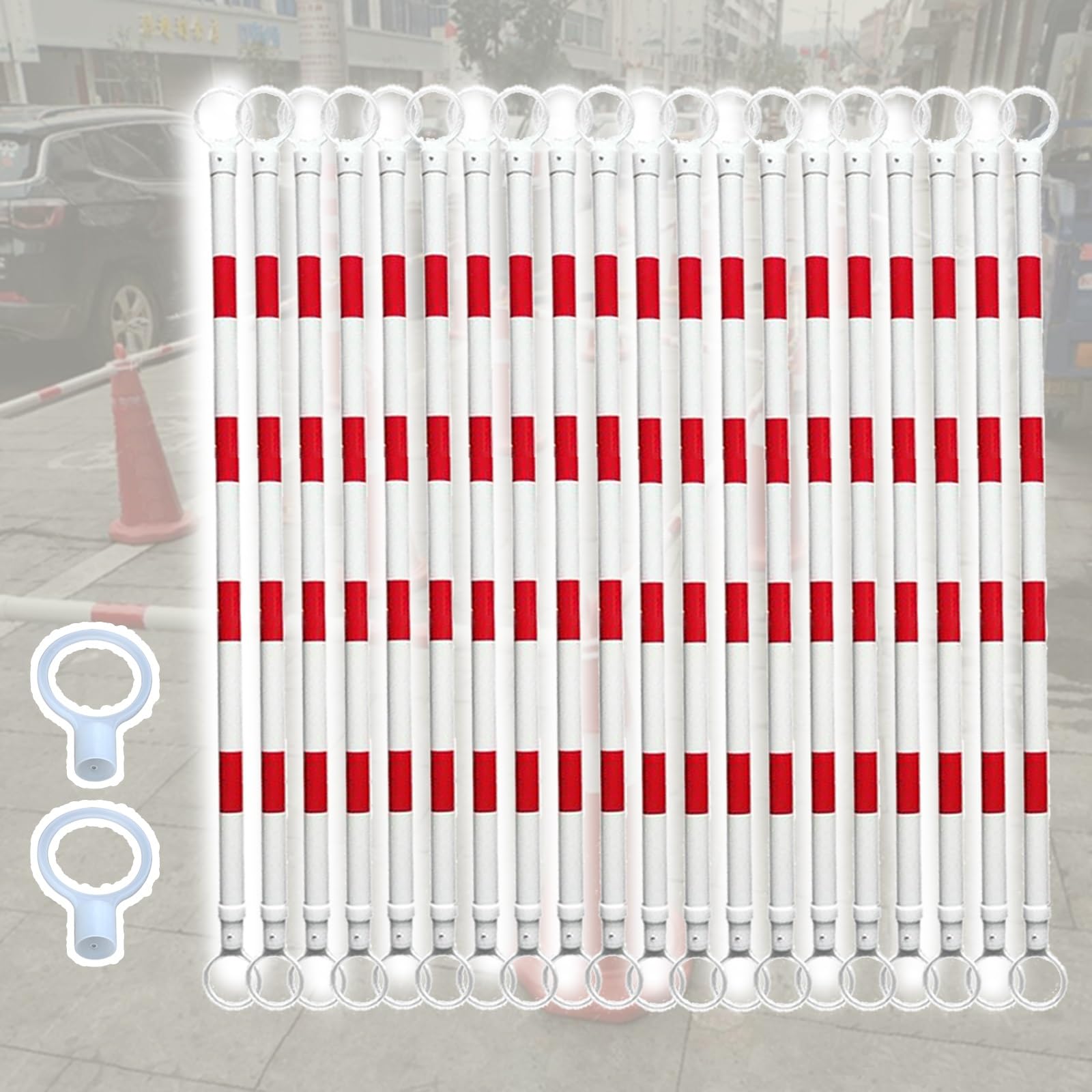 WQPMNYG Traffic Safety Cone Bar, Telescoping Barricade Pole for Effective Crowd Control and Street Safety