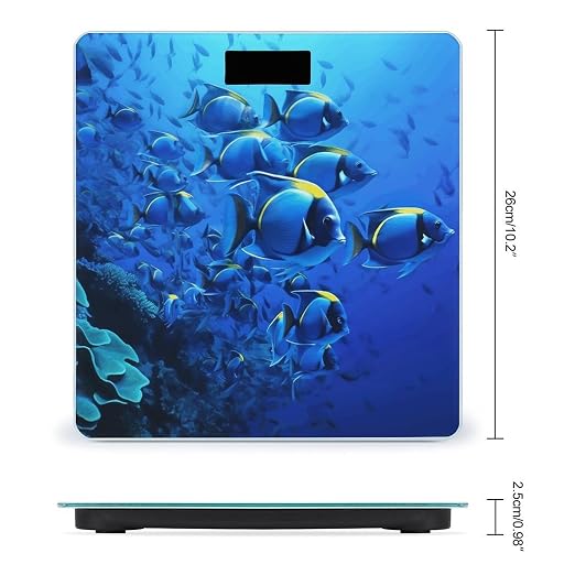 Báscula digital de baño Blue Fishes Ocean 10.2 pulgadas miniatura 2