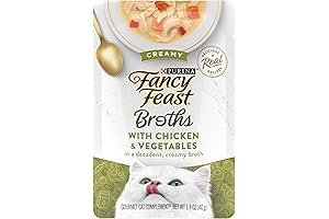 Purina Fancy Feast Lickable Wet Cat Food Broth Topper, Creamy With Chicken...
