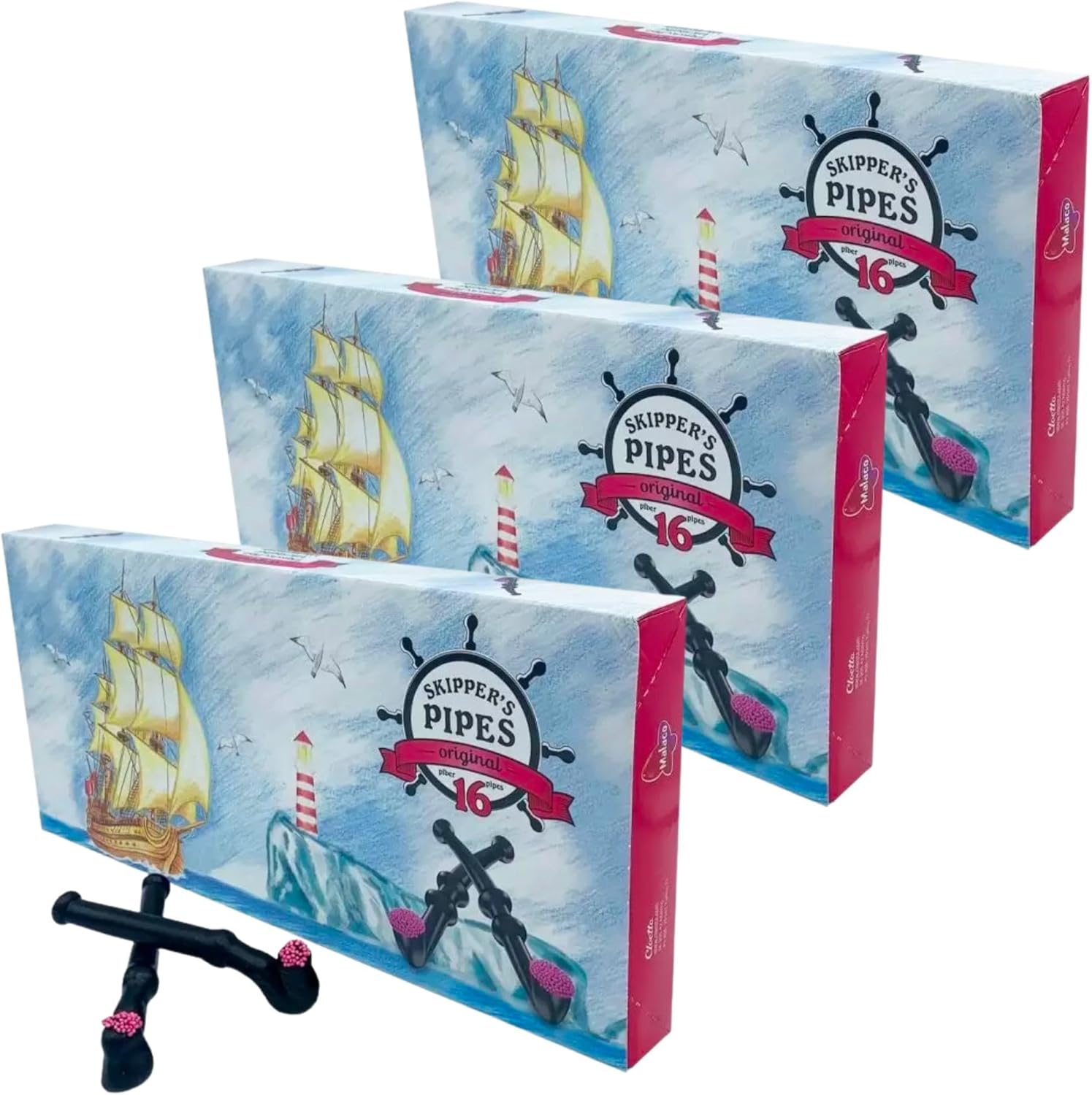 3 x Skippers Original Liquorice Pipes 272g (16 Pipes per Box) Amazon