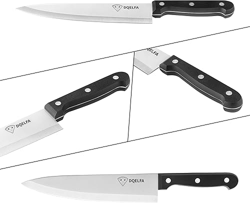 Miniatura 2 de Juego de cuchillos de cocina de 6 piezas, juego de cuchillos de acero inoxidable con mango ergonómico, a prueba de óxido, apto para lavavajillas