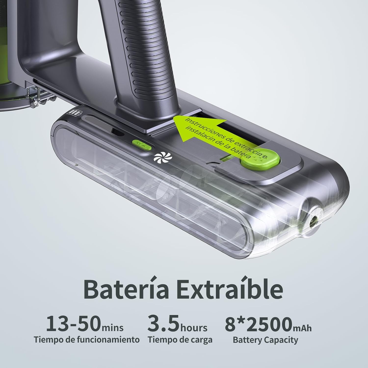 kalado KCV600 Aspiradora Escoba Sin Cable 33kpa/480w, 10 En 1 Aspiradora Sin Cable Potente 50 Mins, Anti-Enredos, Pantalla Táctil LED, Adecuada para Suelos/Alfombras/Pelos De Mascotas