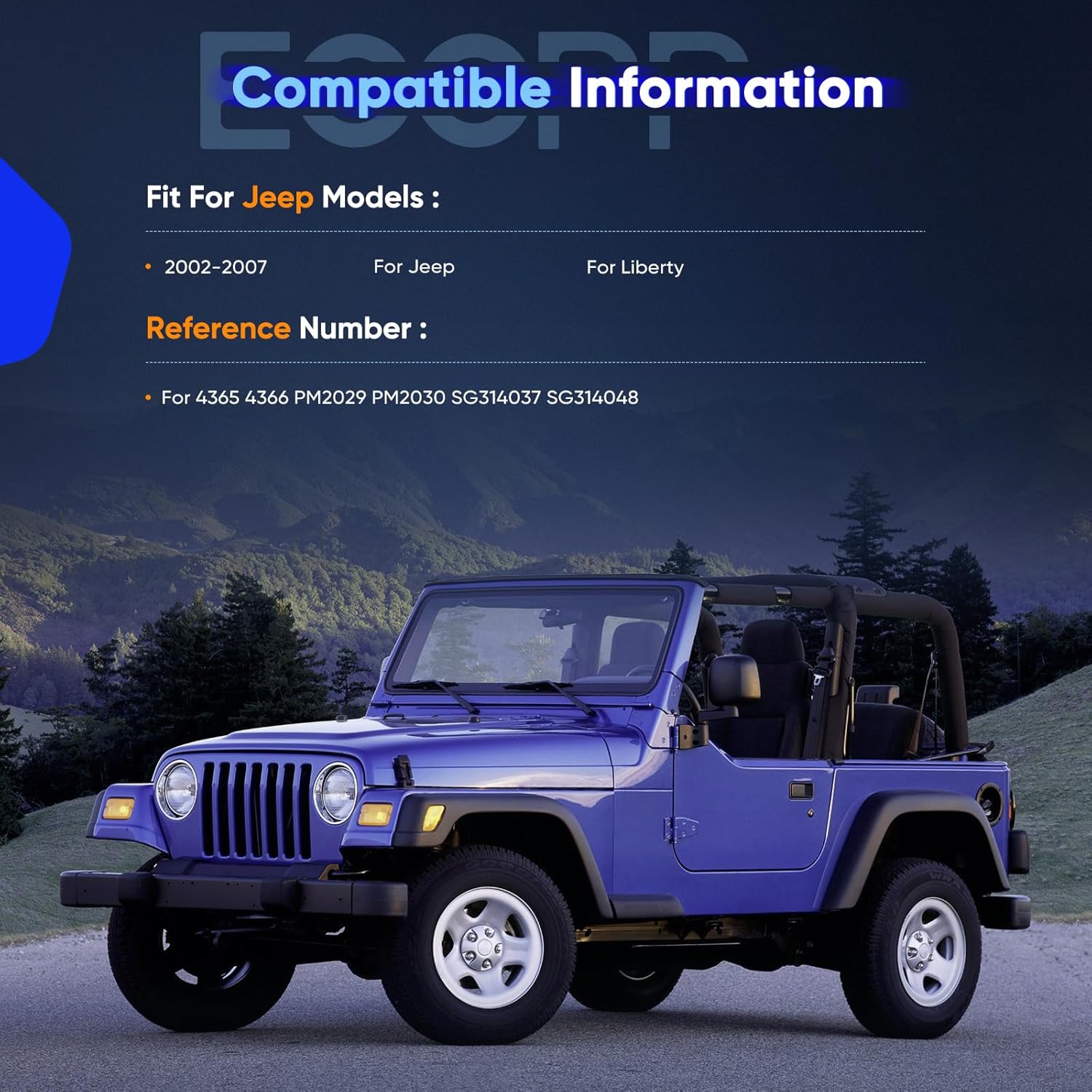 ECCPP Lift Supports Front Hood and Rear Window Struts Gas Springs Shocks for Jeep Liberty 2002-2007 Set of 4