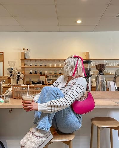 Miniatura 7 de Ayesha Lazos para el pelo, 3 colores, lazo de cinta para mujer, pinzas para el pelo de coqueta rosa, pinzas para el cabello pasadores con lazo para