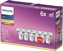 Philips LED Classic 50 W, GU10, Pack of 6, Warm White (2700 Kelvin), 355 Lumens, Reflector