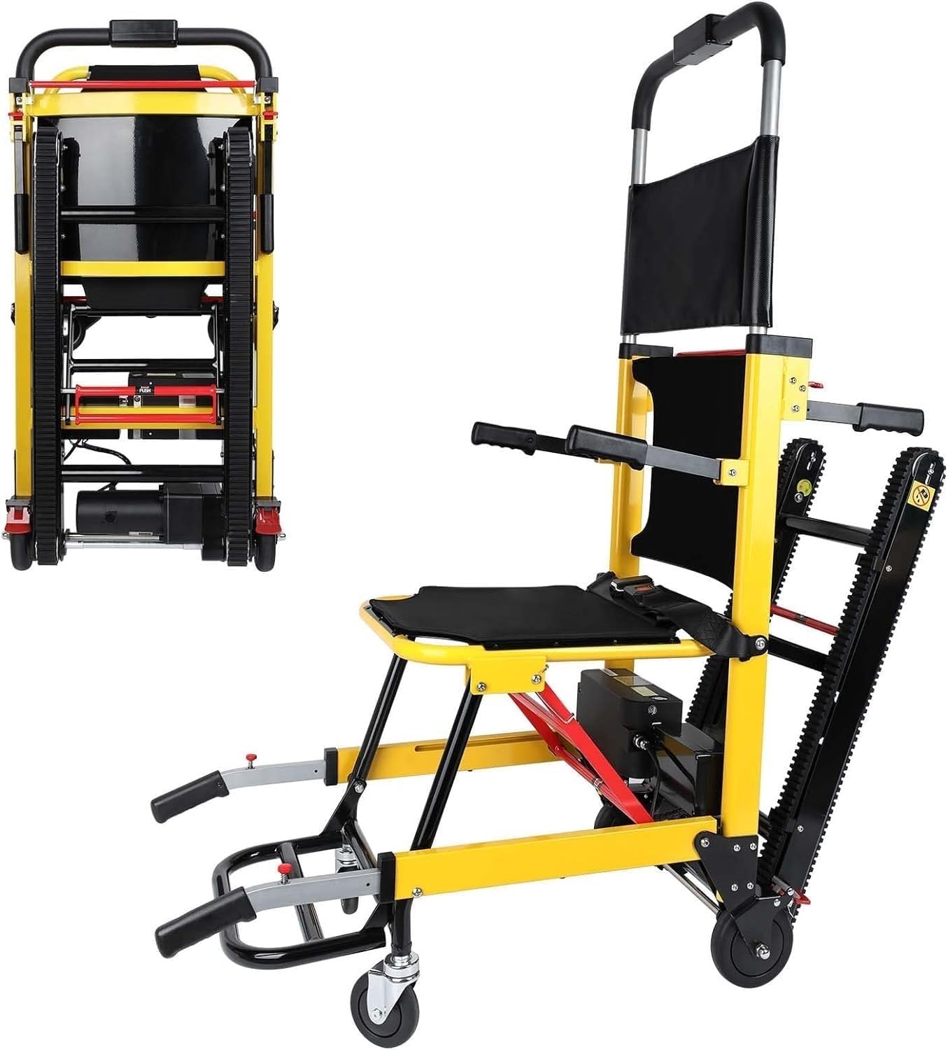 Salvaescaleras eléctrico Silla de ruedas salvaescaleras plegable, Silla de ruedas manual subeescaleras para ancianos discapacitados, Herramienta de asistencia para el hogar， Load 353lb