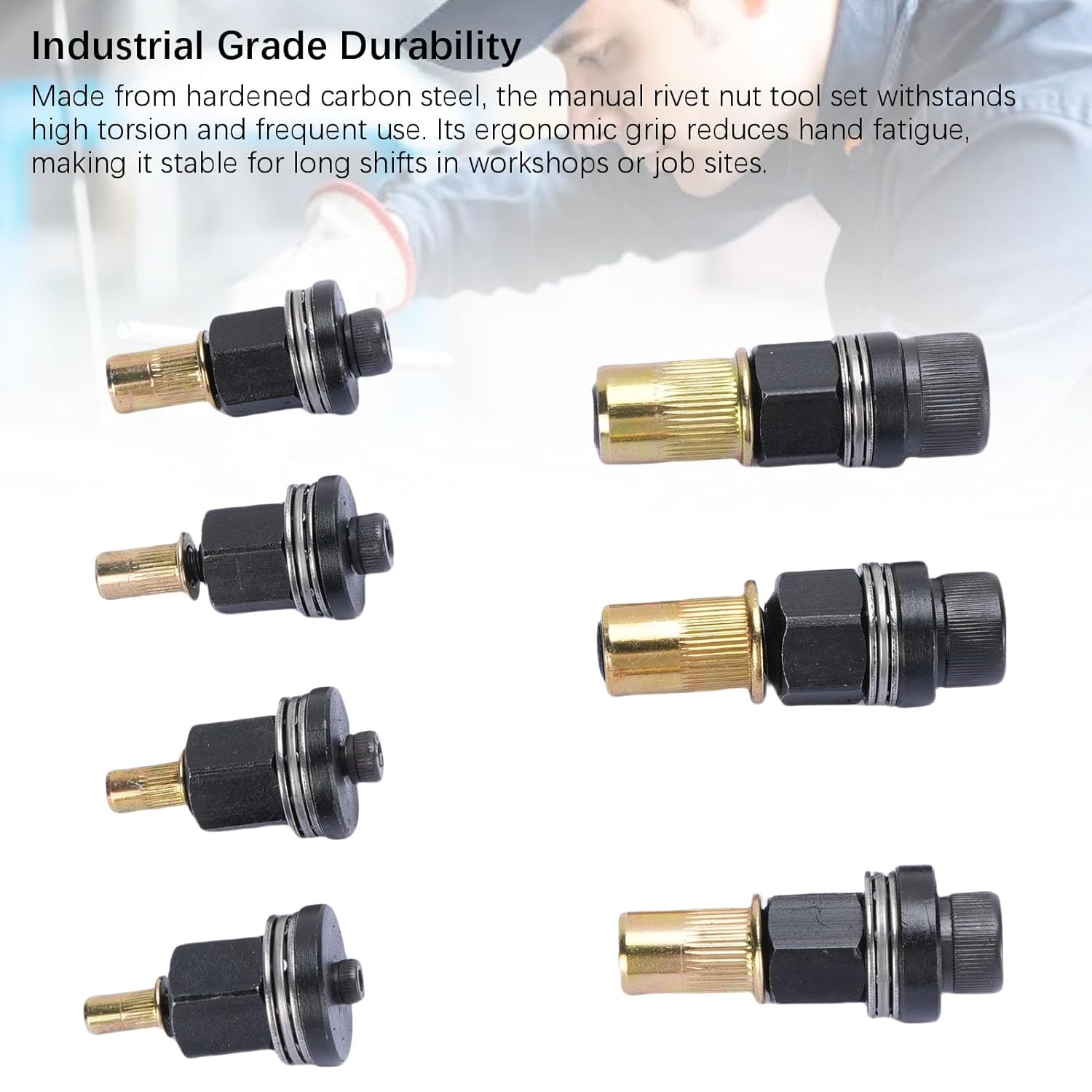 Rivet Nut Tool, M1 2 M10 M8 M6 M5 M4 M3 Multifunctional Kit, Manual and Drill Powered Operation, for Various Applications