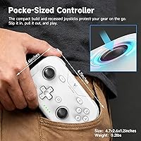 Vista 6 de AceGamer 2 Pack Wireless Pocket Controller for Nintendo Switch/Switch 2/Android/iOS/PC/Steamdeck, Joystick Lift and Down Design, Bluetooth Gamepad