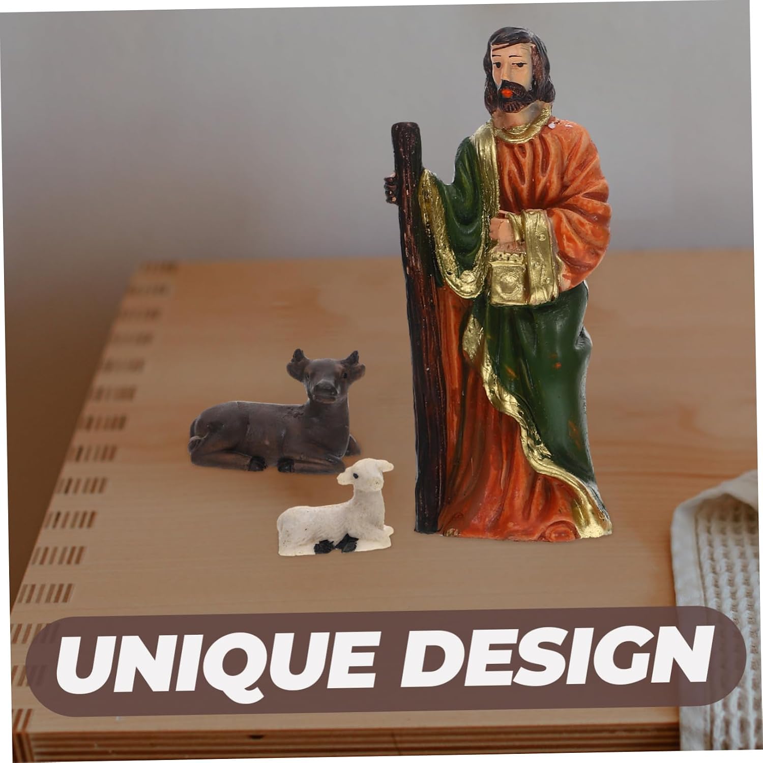 1set Jesus Nativity Figurines Christmas Decorations Realistic Crafts for Holiday Tabletop Scene Religious Ornament for Festive Home Decor