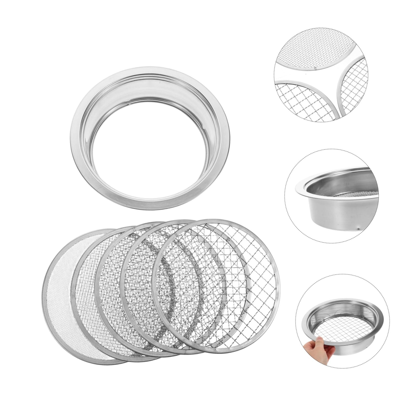 Tamis de Jardin en Acier Inoxydable pour Sable et Bonsaï, Set