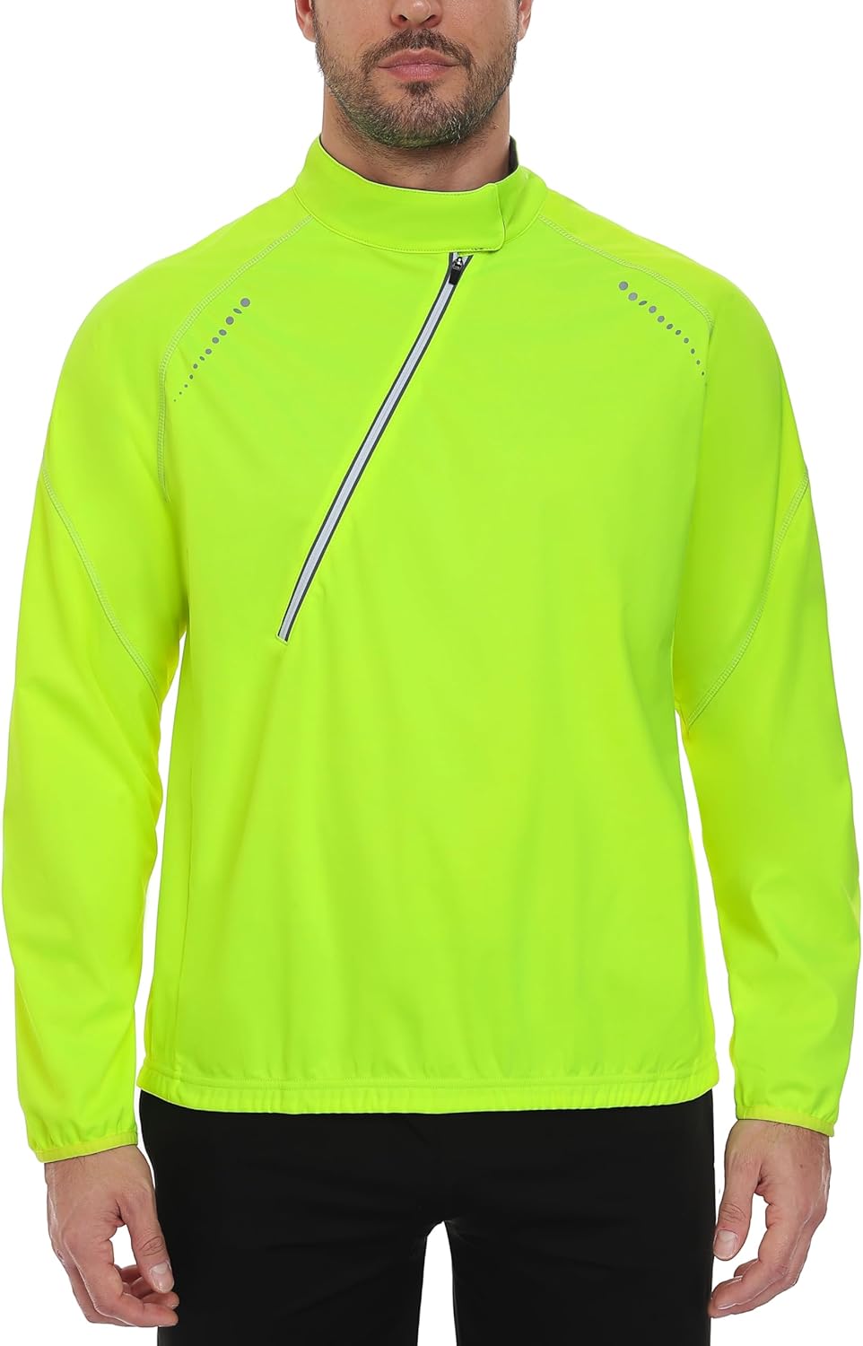 Little Donkey Andy Men's Cycling Jerseys Long Sleeve Windproof Jacket with Zipper Pocket Running Mountain Biking Gear