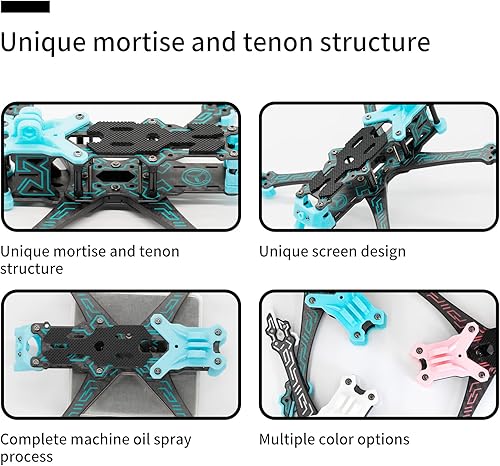 Miniatura 2 de Trying Fly FPV - Marco de dron cepillado, HDAnalog 6S Freestyle FPV Racing Drone, serigrafía, fibra de carbono entre ejes de 8.583in, brazos de 5