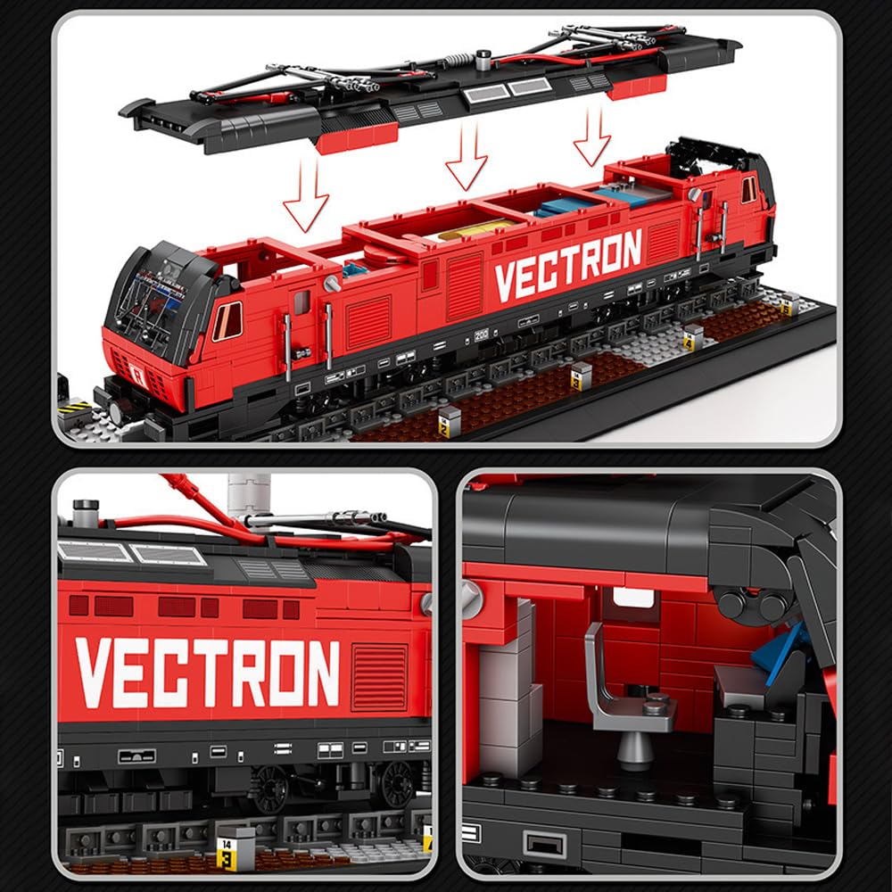 barweer Klemmbausteine Train, Vectron-European Electric Passenger City Zug ​​​​Bausteine mit Eisenbahn Schienen, Technik Züge Bahnhof Modell Geschenk Sets für Erwachsene und Kind (1889+ Teile)