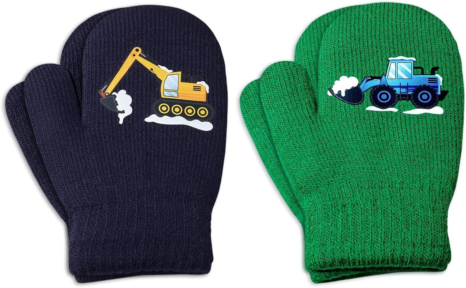 3 Pairs Kids Knitted Mittens Toddler Winter Gloves Magic Full Finger Warm Mittens