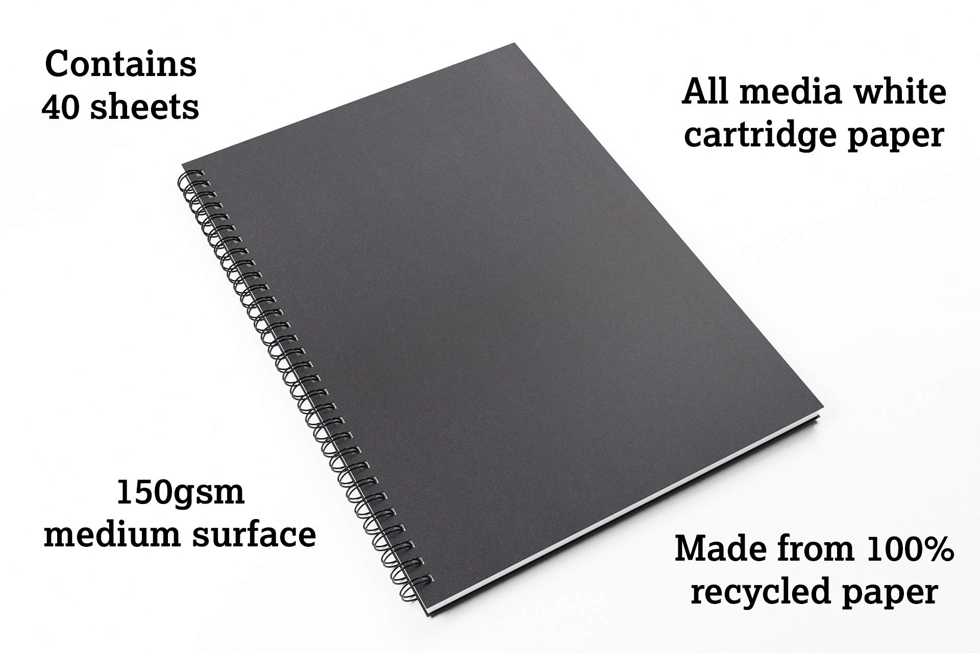 Artgecko Eco Szkicownik A3 Portret - 80 stron (40 arkuszy) 150 g/m2 biały wkład z recyklingu